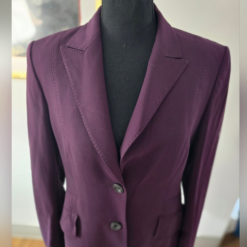 Louis Feraud Dark Purple Blazer - Picture 4 of 9